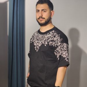 t shirt con strass nera