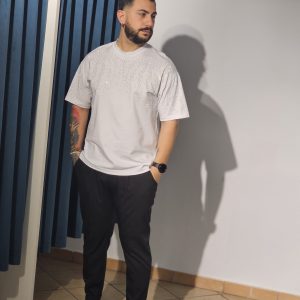 t shirt con strass nera